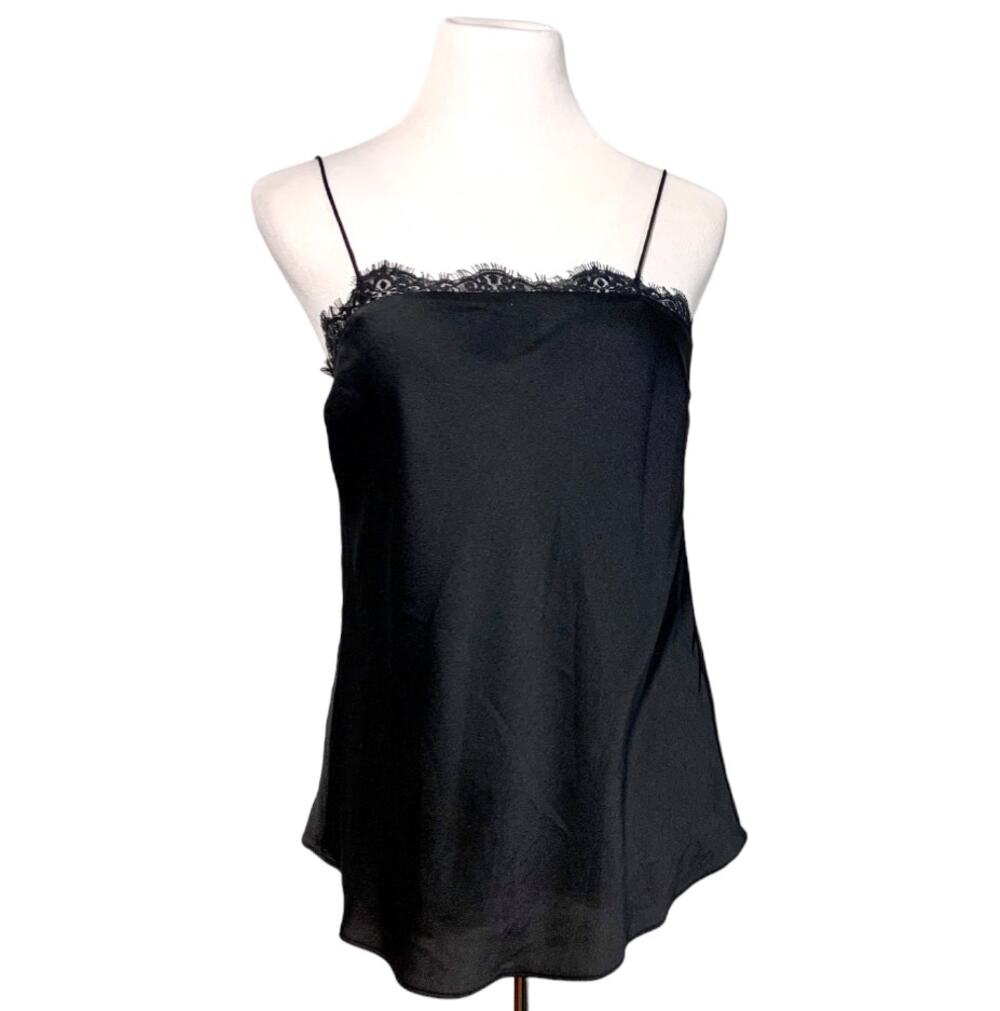 Keepsake The Label Satin Lace Trim Keyhole Back Lined Cami Camisole Black Small
